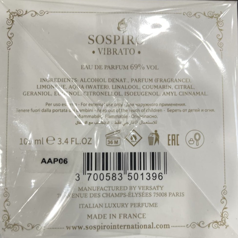 Vibrato EDP 100mL Sospiro* - Image 2
